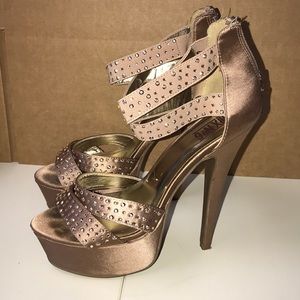 Gold 6 inch heels